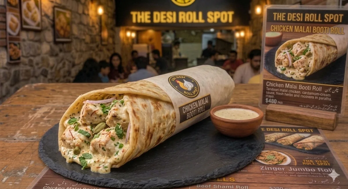 Chicken Malai Booti Roll